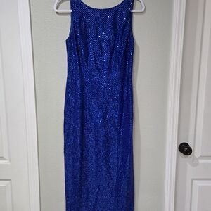 Bari Jay Dazzling Blue Sequin Dress Size 9/10